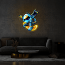 Astronaut Skateboarding on the moon Artwork Led Neon Sign - Reels Custom