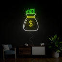 Cash Bag Neon Sign - Reels Custom