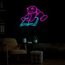Cat Reading Book Neon Sign - Reels Custom