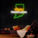 Coors American Pennsylvania Maps Neon Sign - Reels Custom