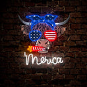 Cow Funny 4th Of July Artwork Neon Sign - Reels Custom