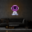 Cute Astronaut Robot Artwork Led Neon Sign - Reels Custom