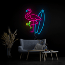 Flamingo Surfboard Neon Sign - Reels Custom