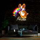 Funny Dog Rainbow Pride Artwork Neon Sign - Reels Custom