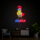 Funny Merica Chicken 4th of July Artwork Neon Sign - Reels Custom