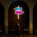 Gender Direction Board Neon Sign - Reels Custom