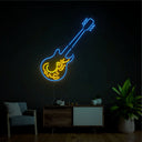 Hot Fire Blue Guitar Led Neon Sign - Reels Custom