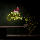 Merry Christmas with Santa Hat Led Neon Sign - Reels Custom