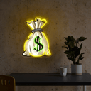 Money Bag Artwork Led Neon Sign - Reels Custom