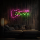 Music Guitar Neon Sign - Reels Custom