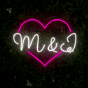 Personalize Couple Name in Heart Led Neon Sign - Reels Custom
