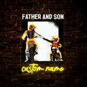 Personalized Name Father and Son Artwork neon sign - Reels Custom