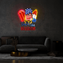 Red Blue White Popsicle Artwork Neon Sign - Reels Custom