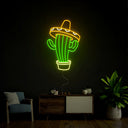 Sombrero On Cactus Neon Sign - Reels Custom