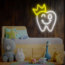 Tooth With A Crown Dentist Neon Sign - Reels Custom