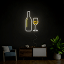 Wine And Glass Neon Sign - Reels Custom