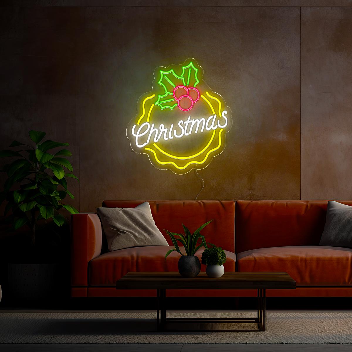 Merry Christmas Badge Neon Sign