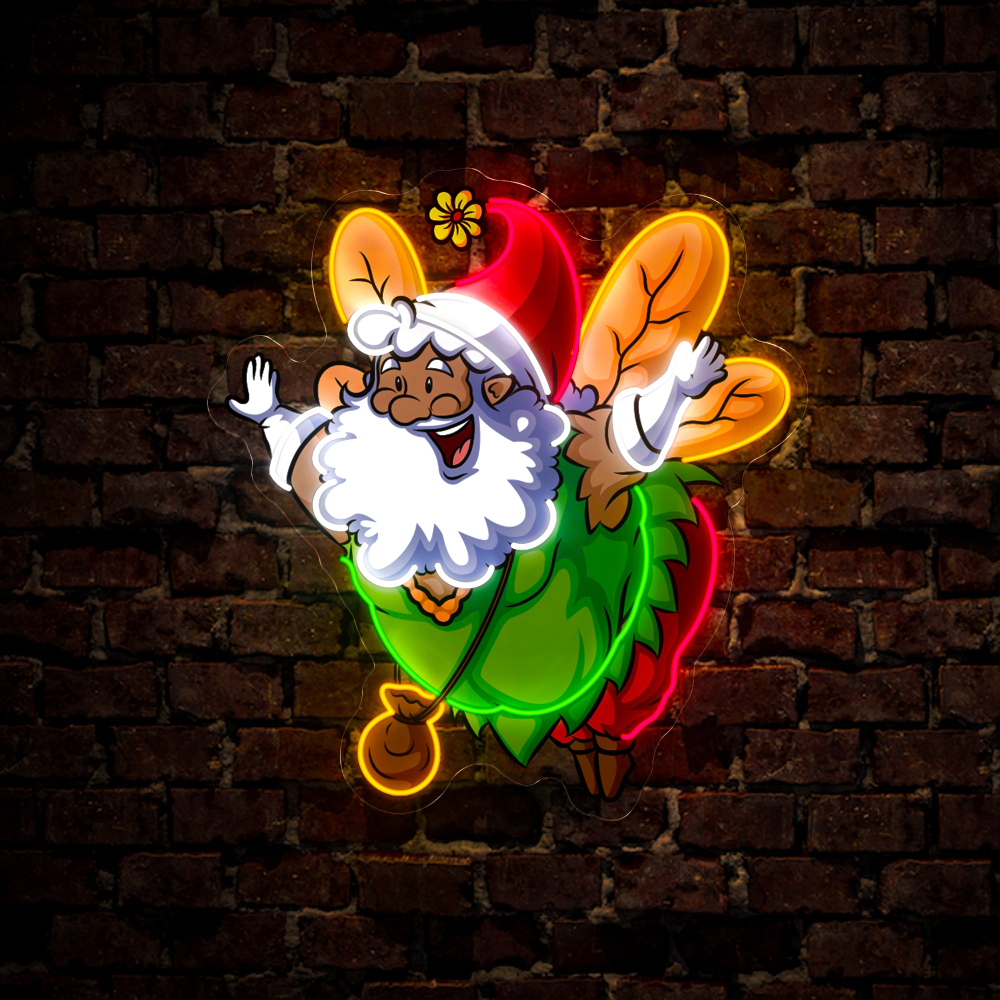 The fairy santa christmas Artwork Led Neon Sign