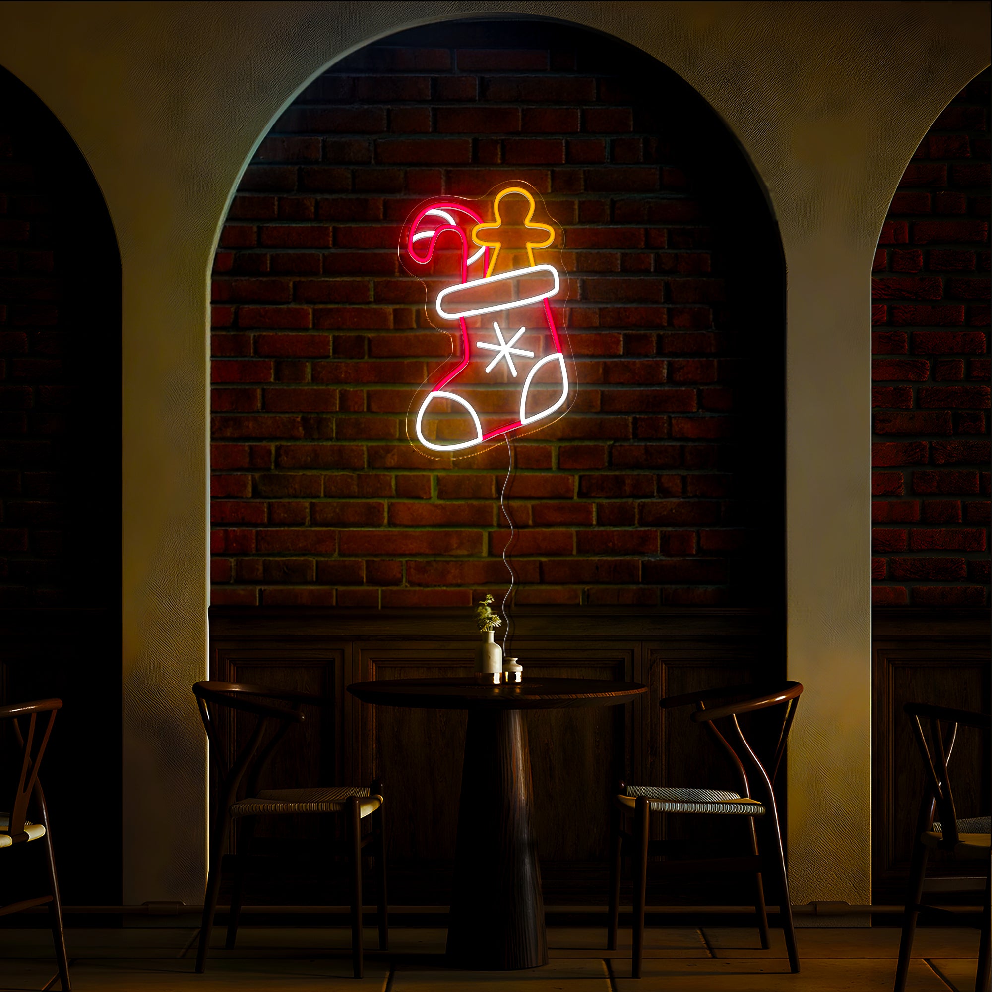 Christmas Sock with Candies Led Neon Sign