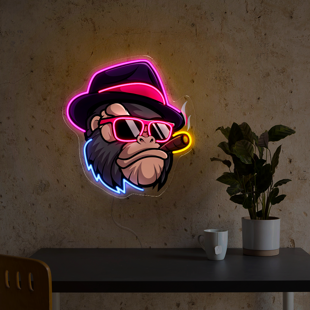 Too Cool Monkey Gang Artwork Led Neon Sign