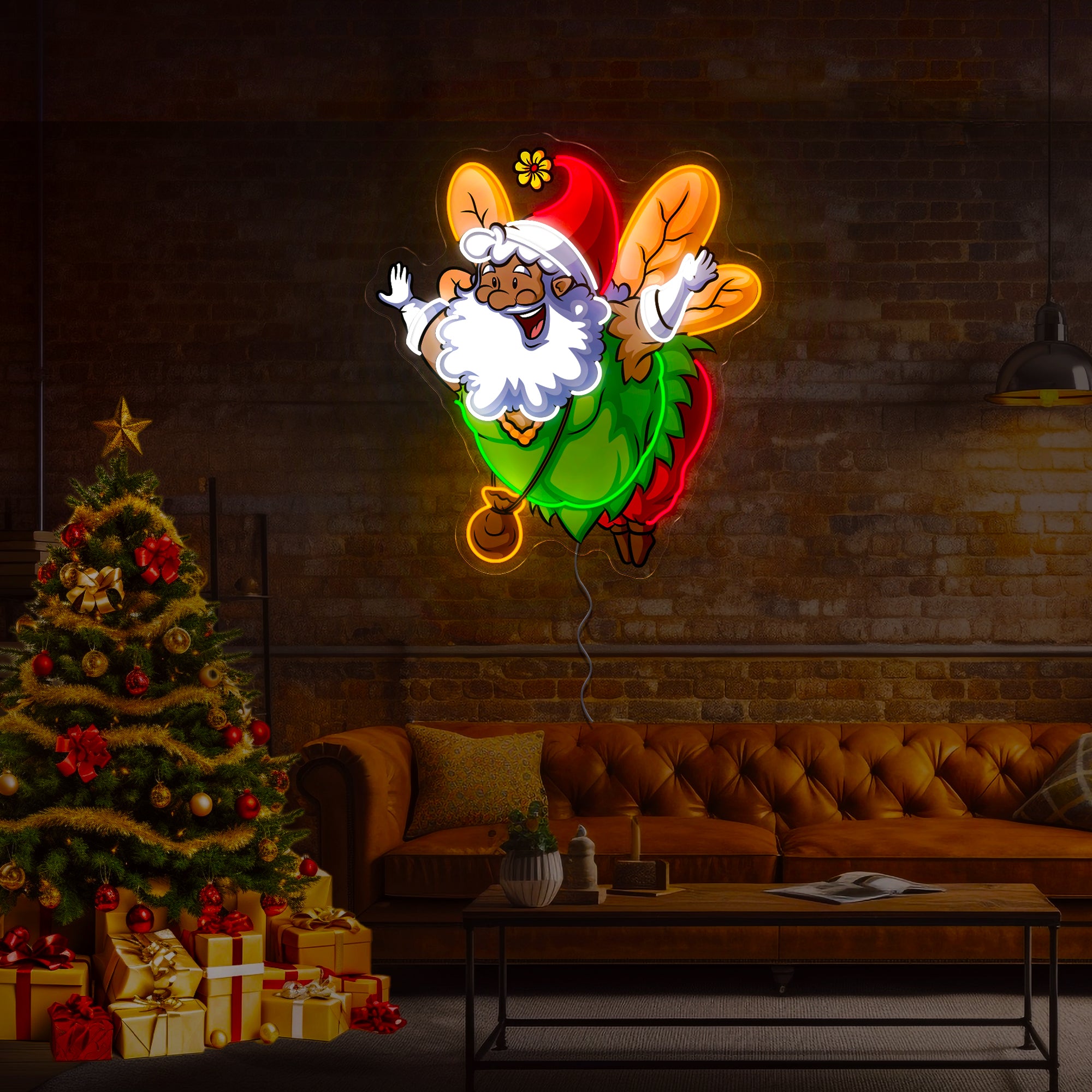 The fairy santa christmas Artwork Led Neon Sign