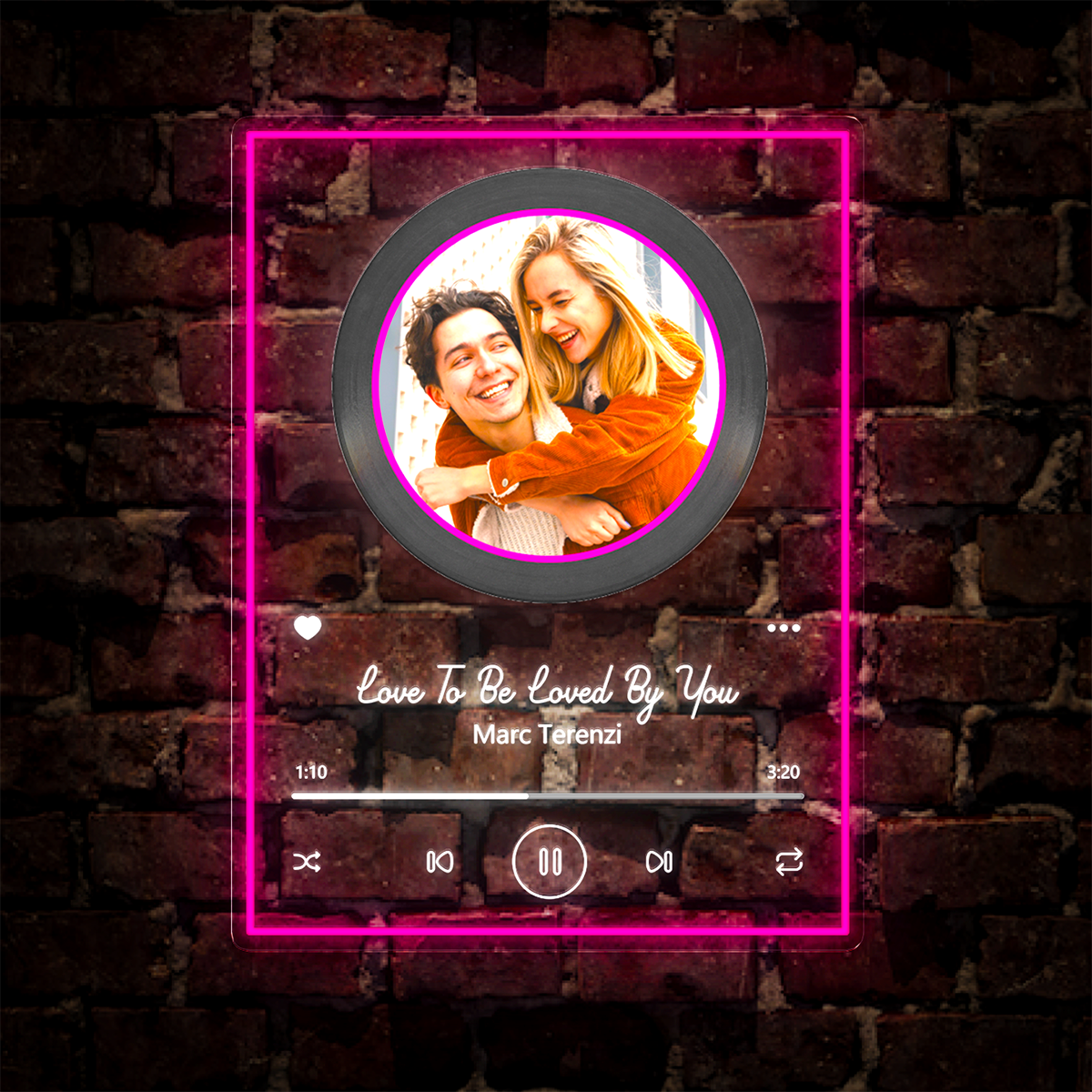 Personalized Song Picture Frame Artwork Neon Sign