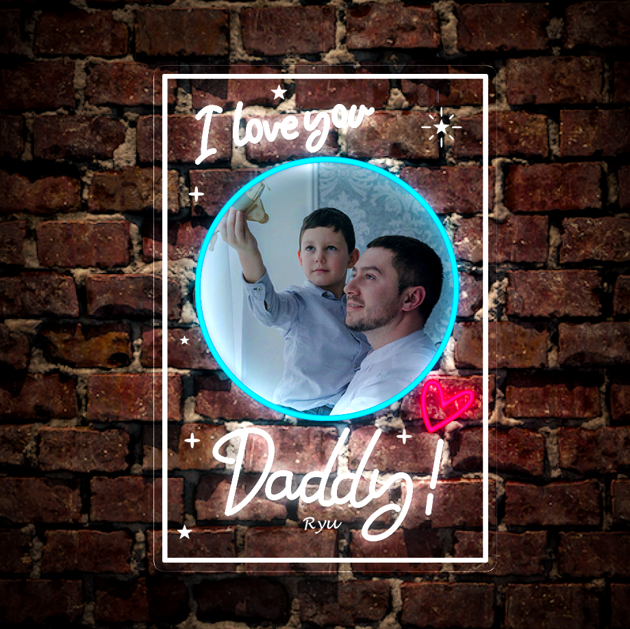 Personalized Father's Day Photo Artwork Neon Sign