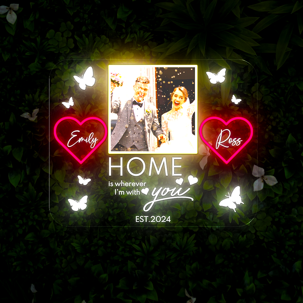 Customized Home Is Wherever I'm With You Neon Sign