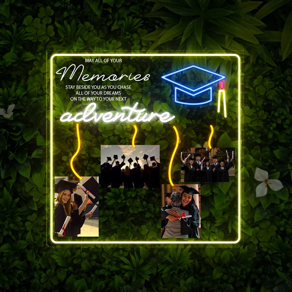 Personalized Graduation Photo Frame Neon Sign