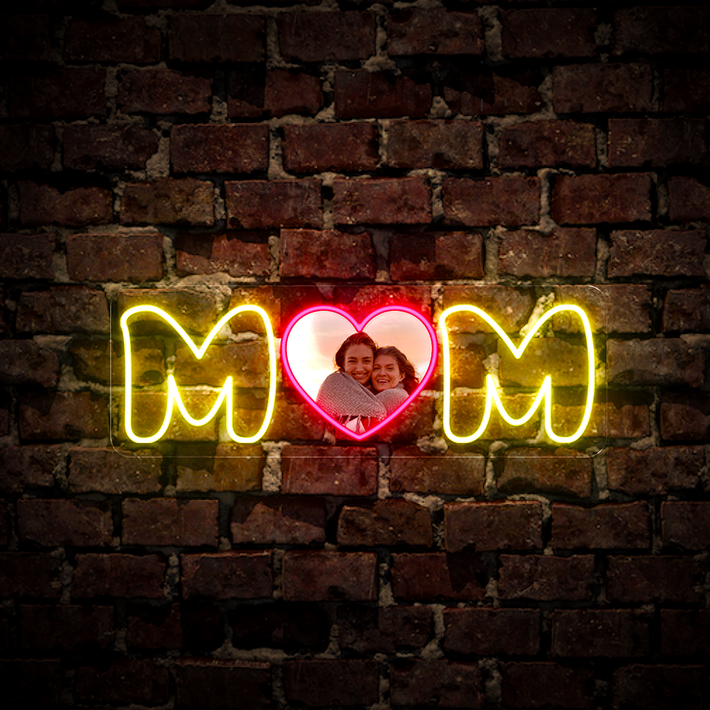 Personalized Mom Heart Artwork Neon Sign