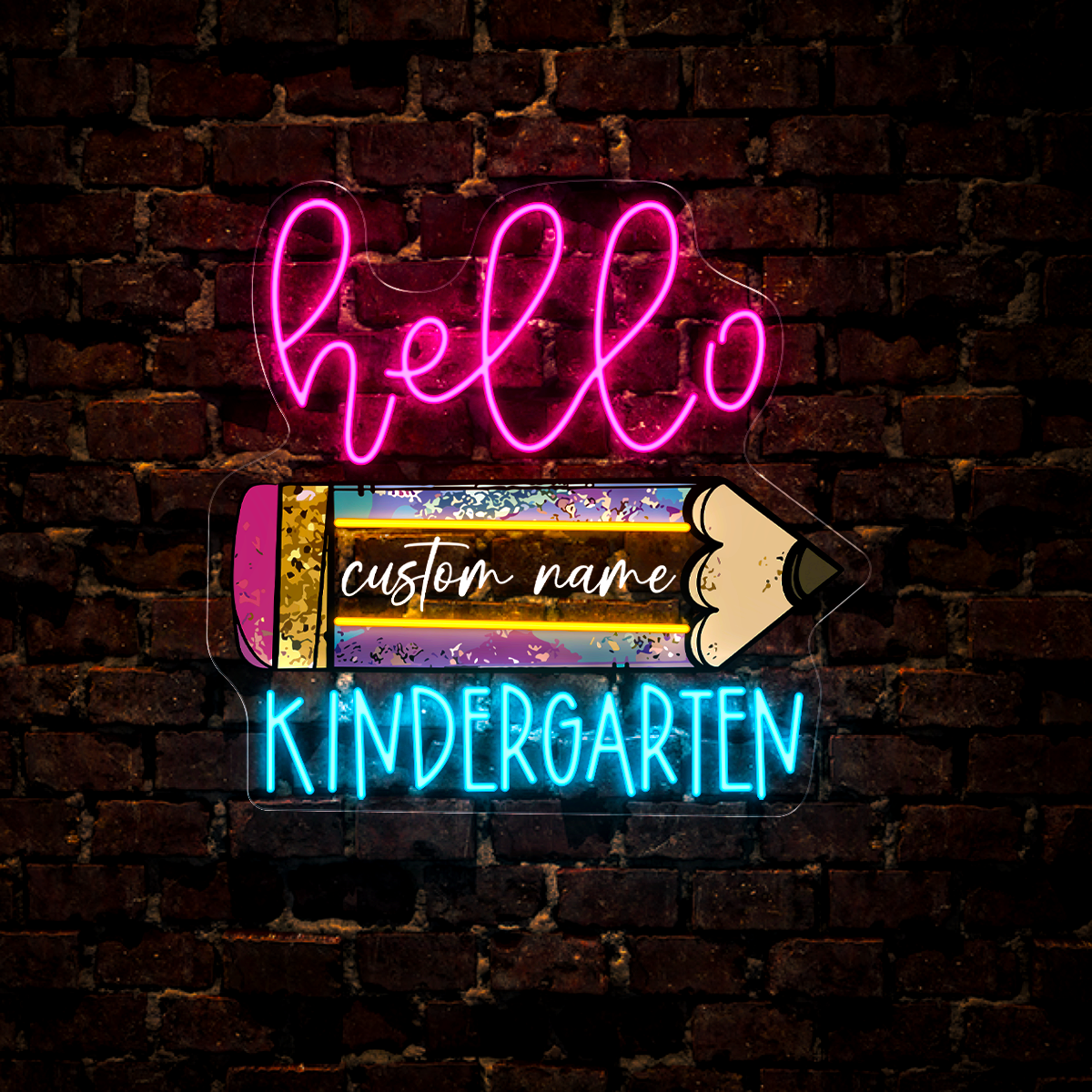 Hello Pencil Kindergarten Led Neon Sign