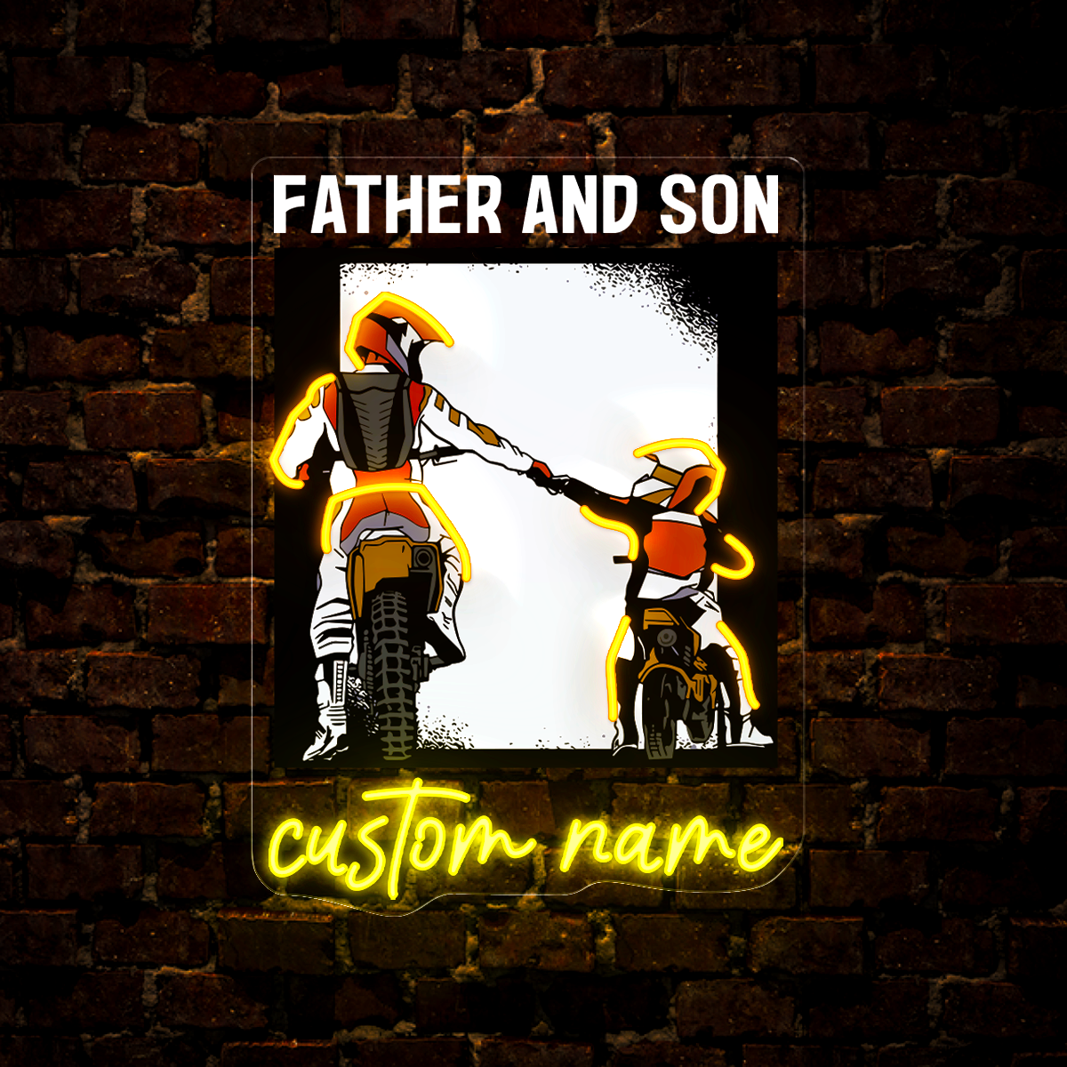 Personalized Name Father and Son Artwork neon sign