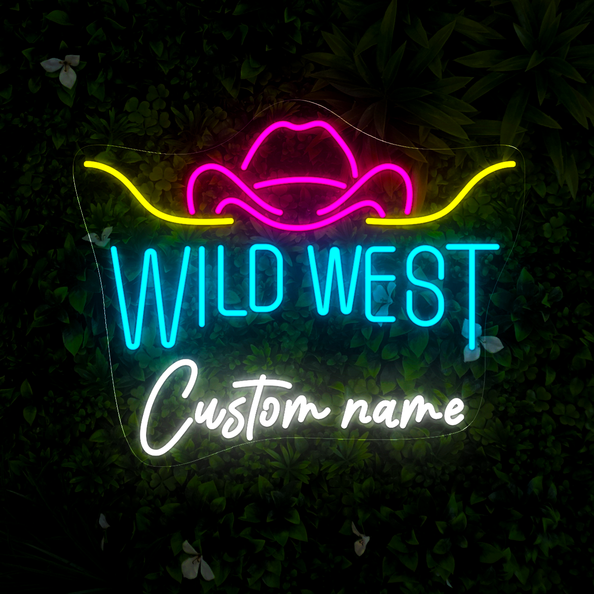 Personalized Name Cowboy Hat Led Neon Sign