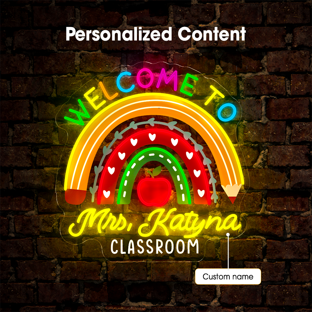 Personalized Teather Name Welcome to Classroom Led