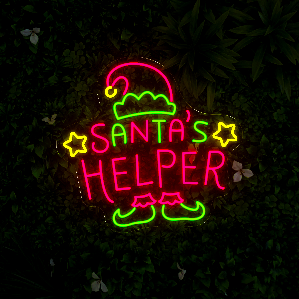 Christmas Santa's Helper Led Noen Sign