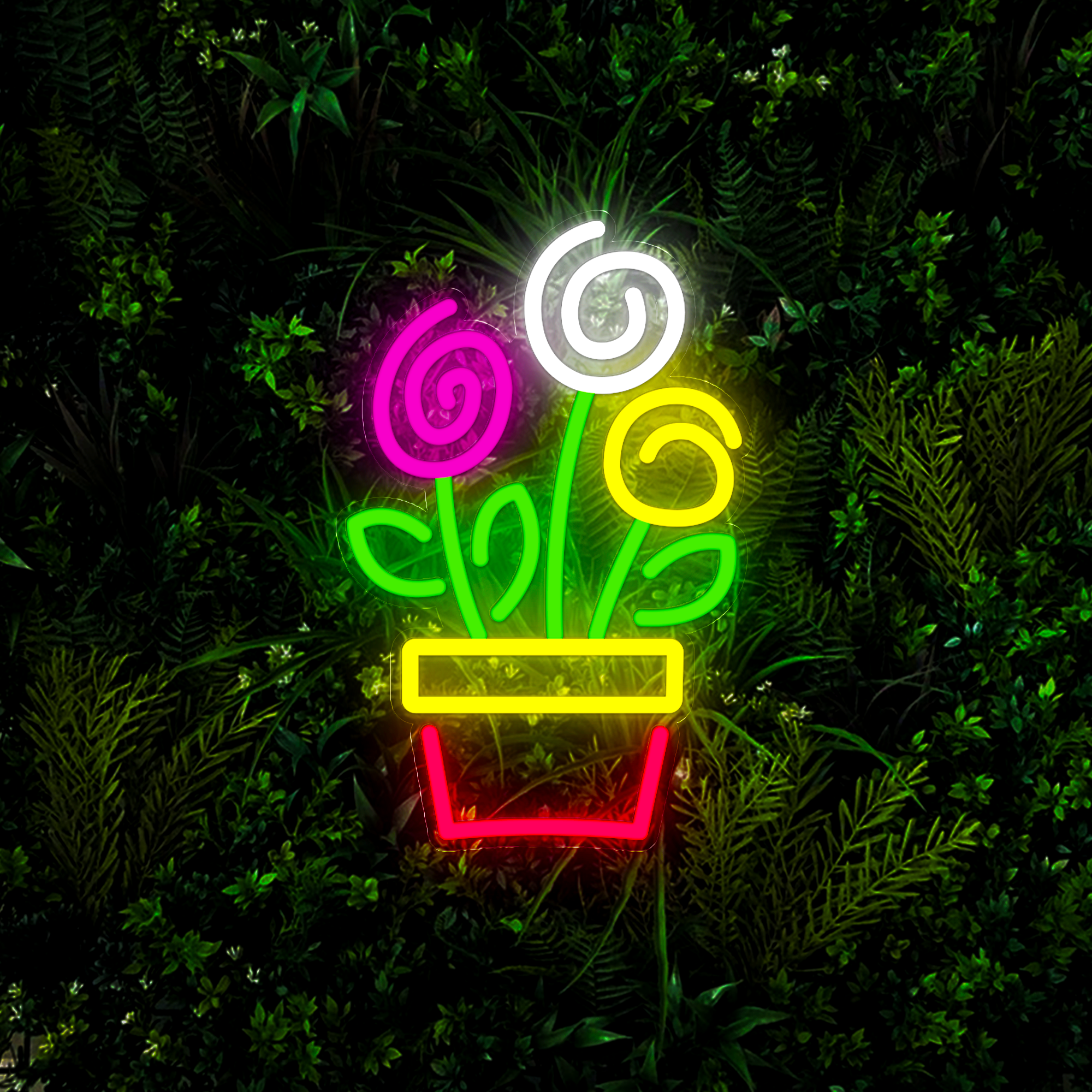 Flower Potted Led Neon Sign