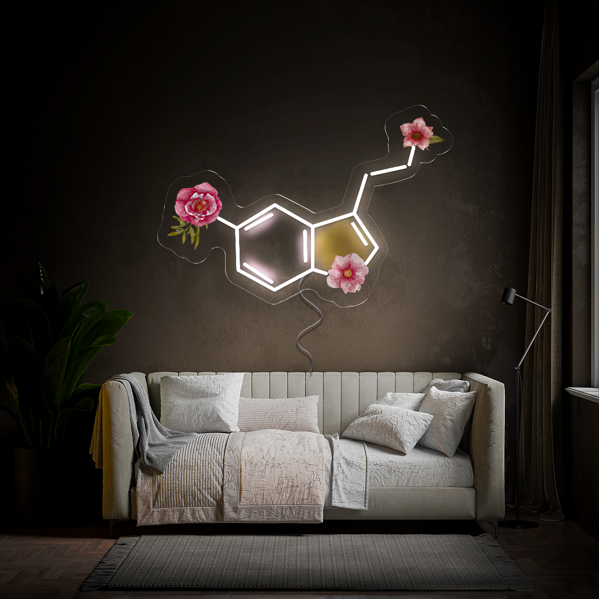 Serotonin Molecule Artwork Led Neon Sign