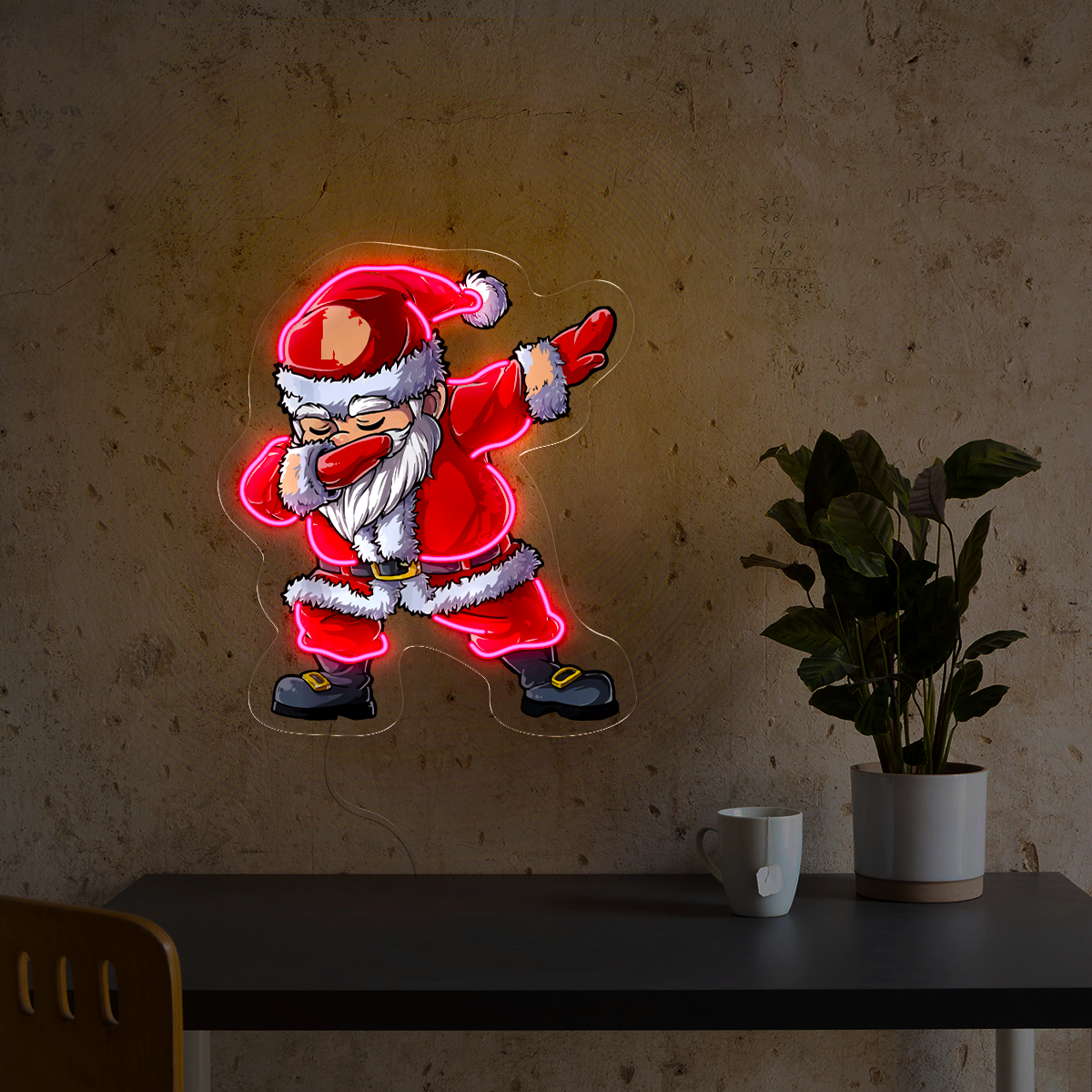 Santa Best Happy Christmas Artwork Neon Sign