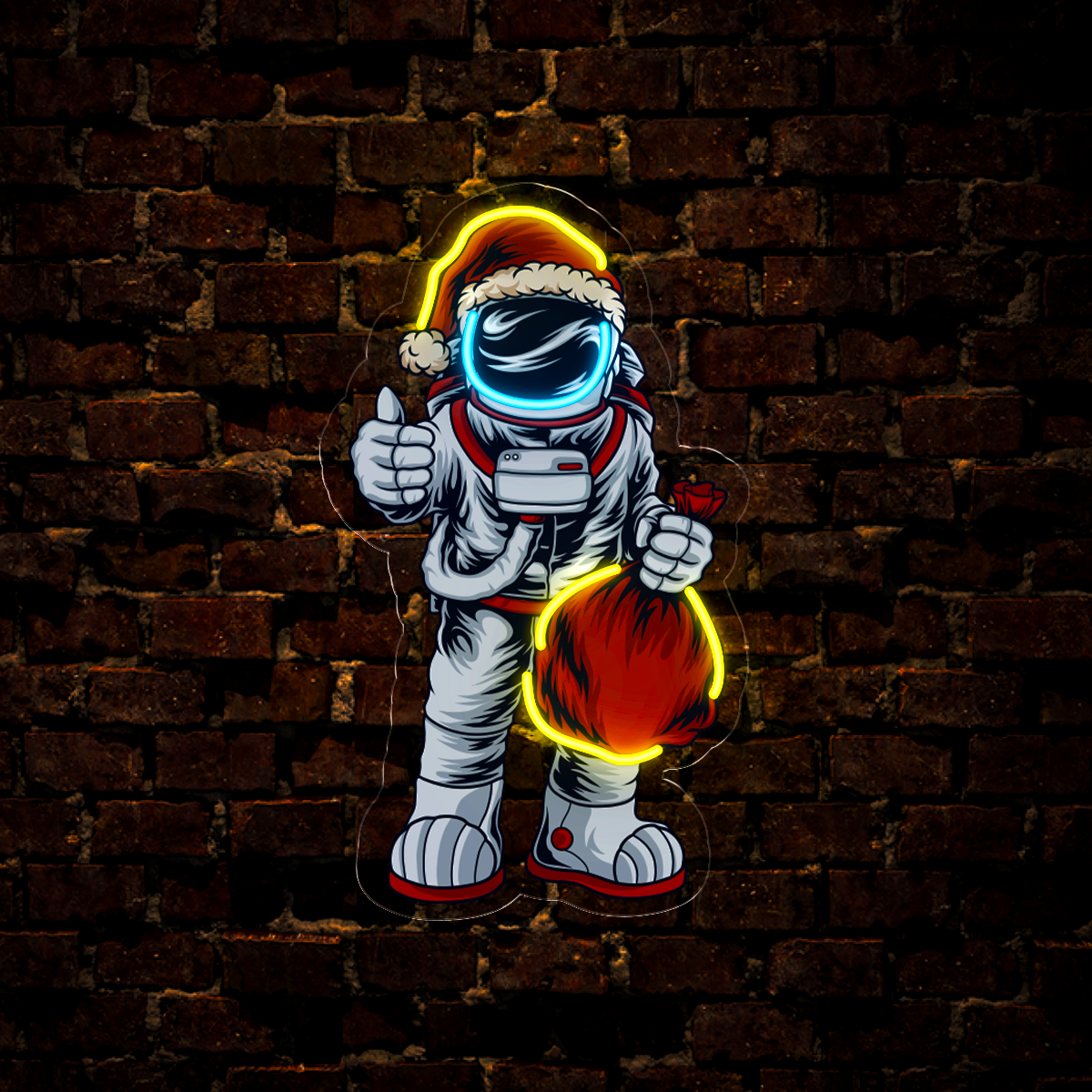 Astronaut Santa Artwork Led Neon Sign