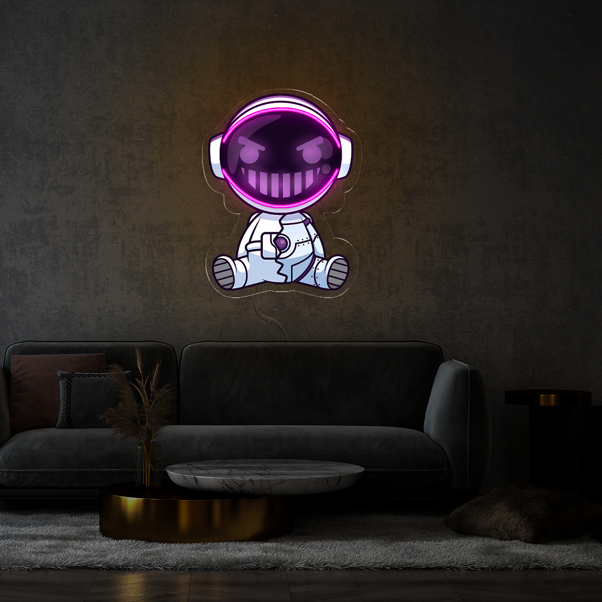 Cute Astronaut Robot Artwork Led Neon Sign