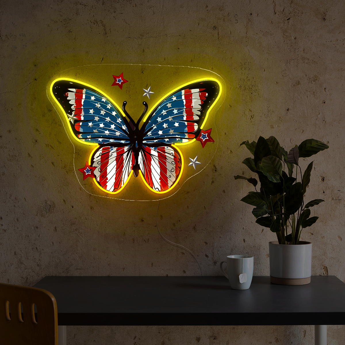 American Butterfly Artwork Led Neon Sign