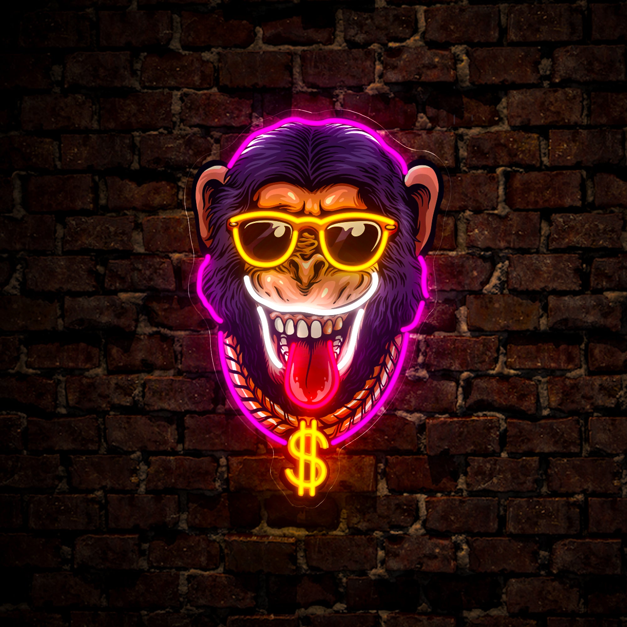 Millionaire Monkey Artwork Led Neon Sign