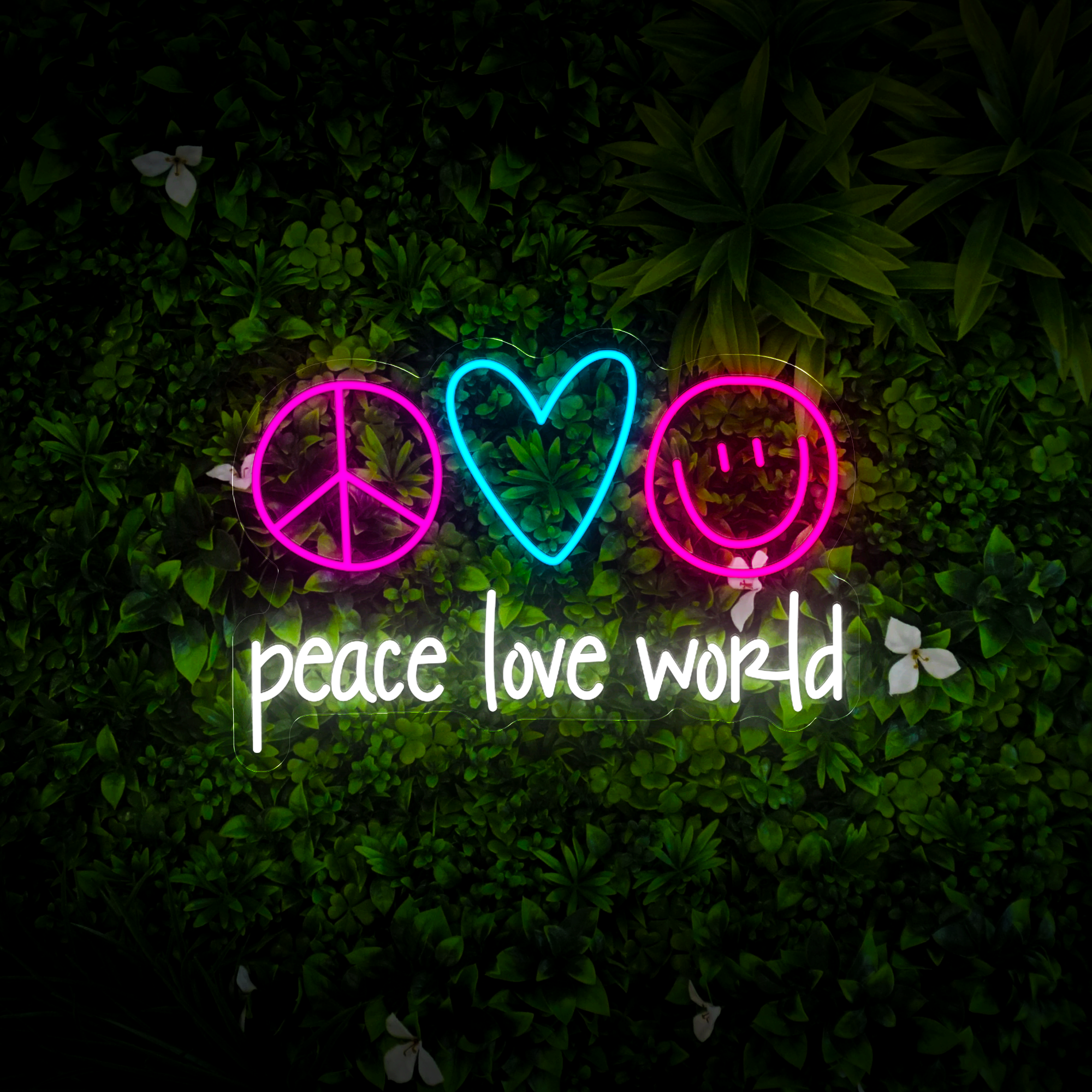 Peace Love World Led Neon Sign