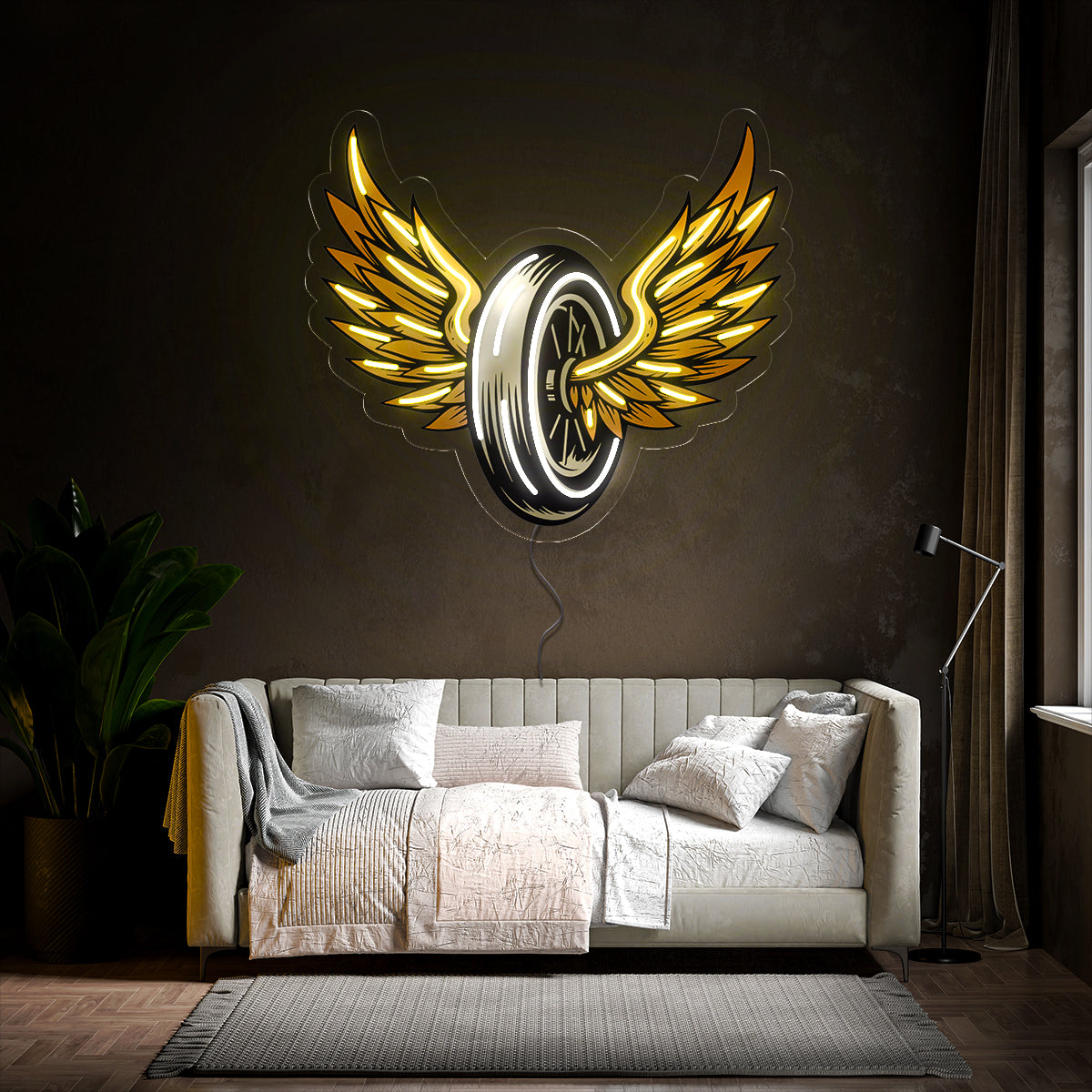 Wheel Wing Artwork Neon Sign