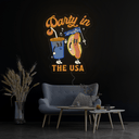 4th of July Party In The USA Artwork Neon Sign - Reels Custom