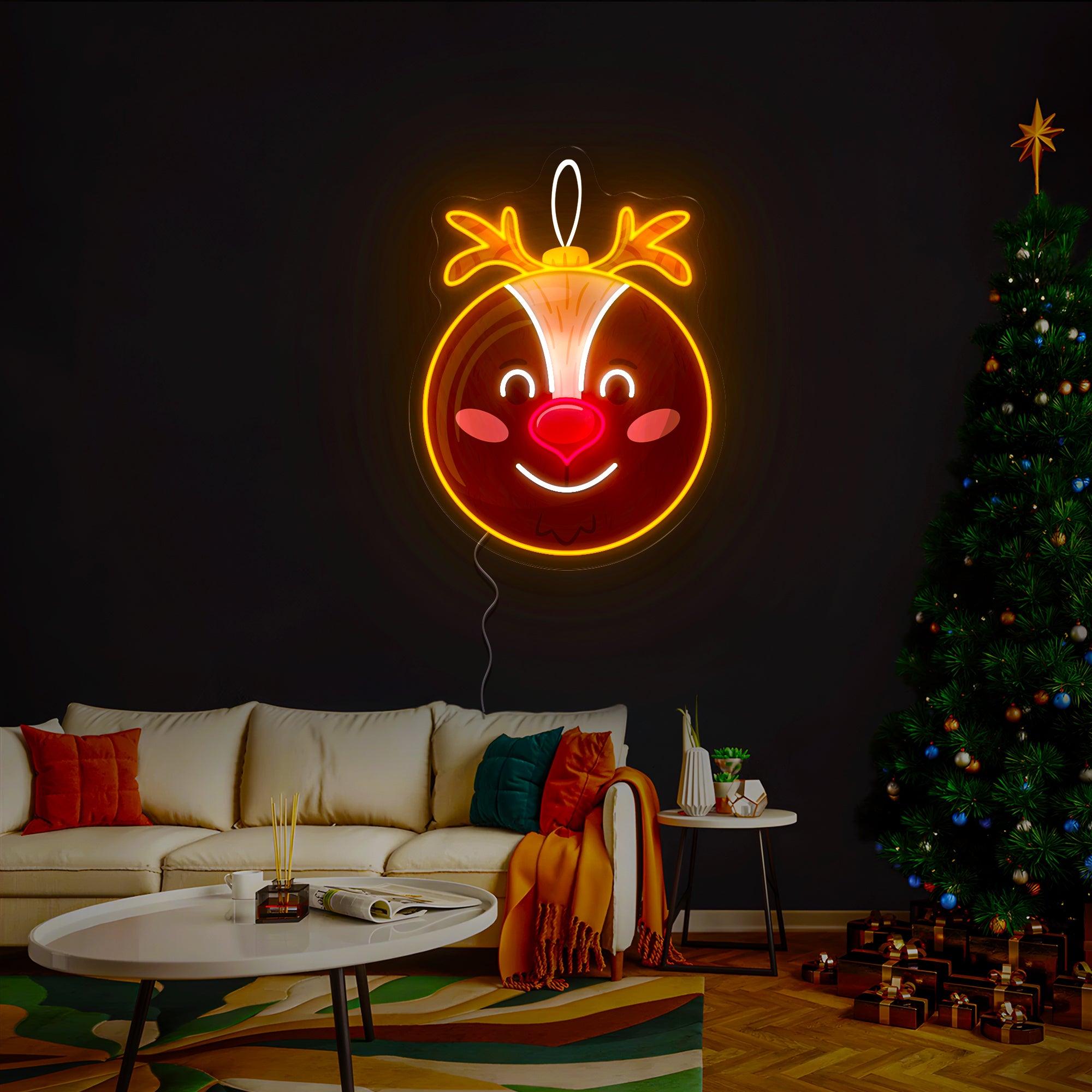 Christmas Ball Artwork Led Neon Sign