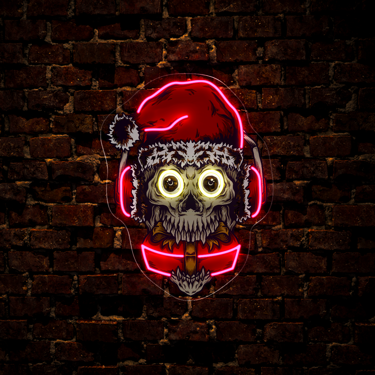 Christmas Skull Artwork Led Neon Sign