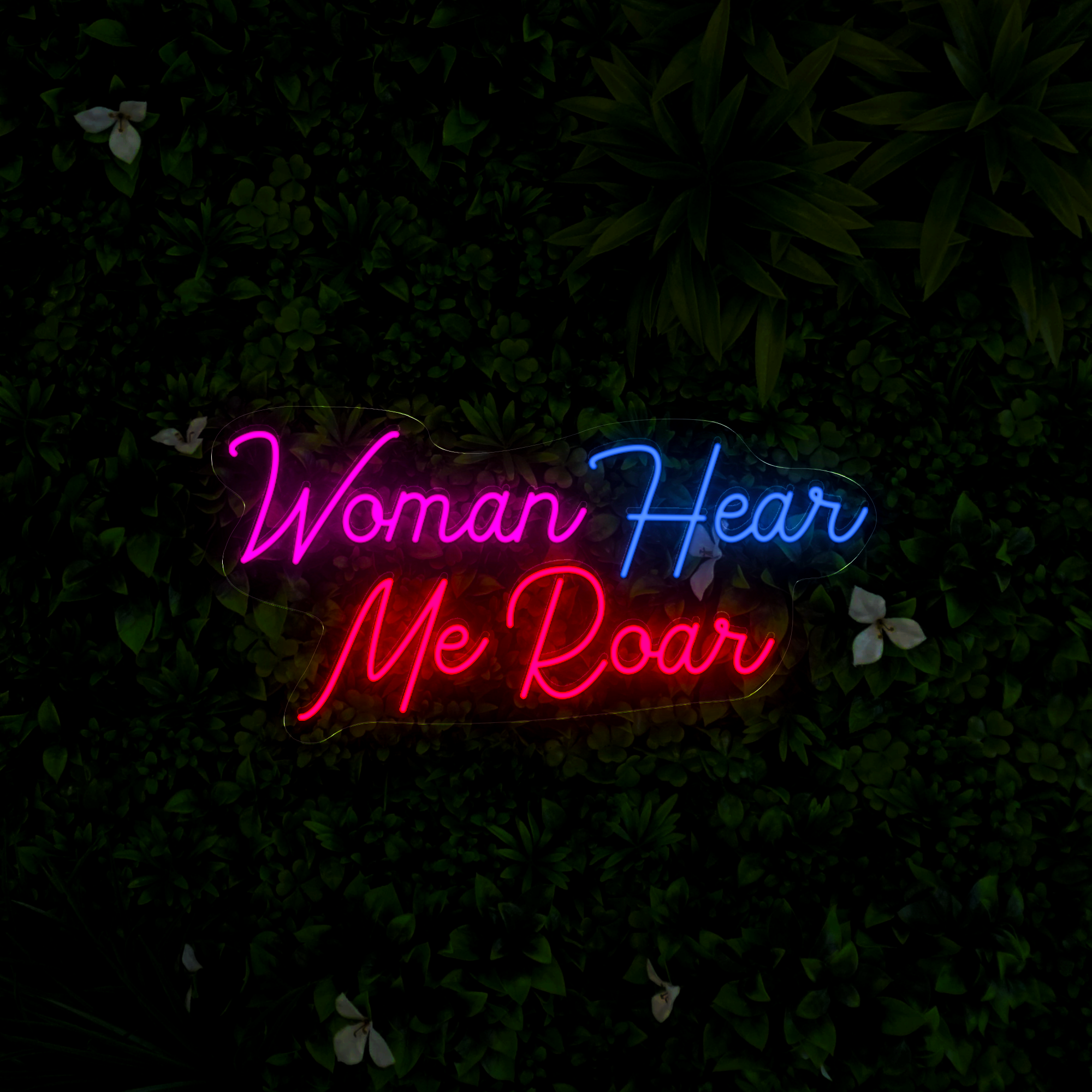 Woman Hear Me Roar Neon Sign