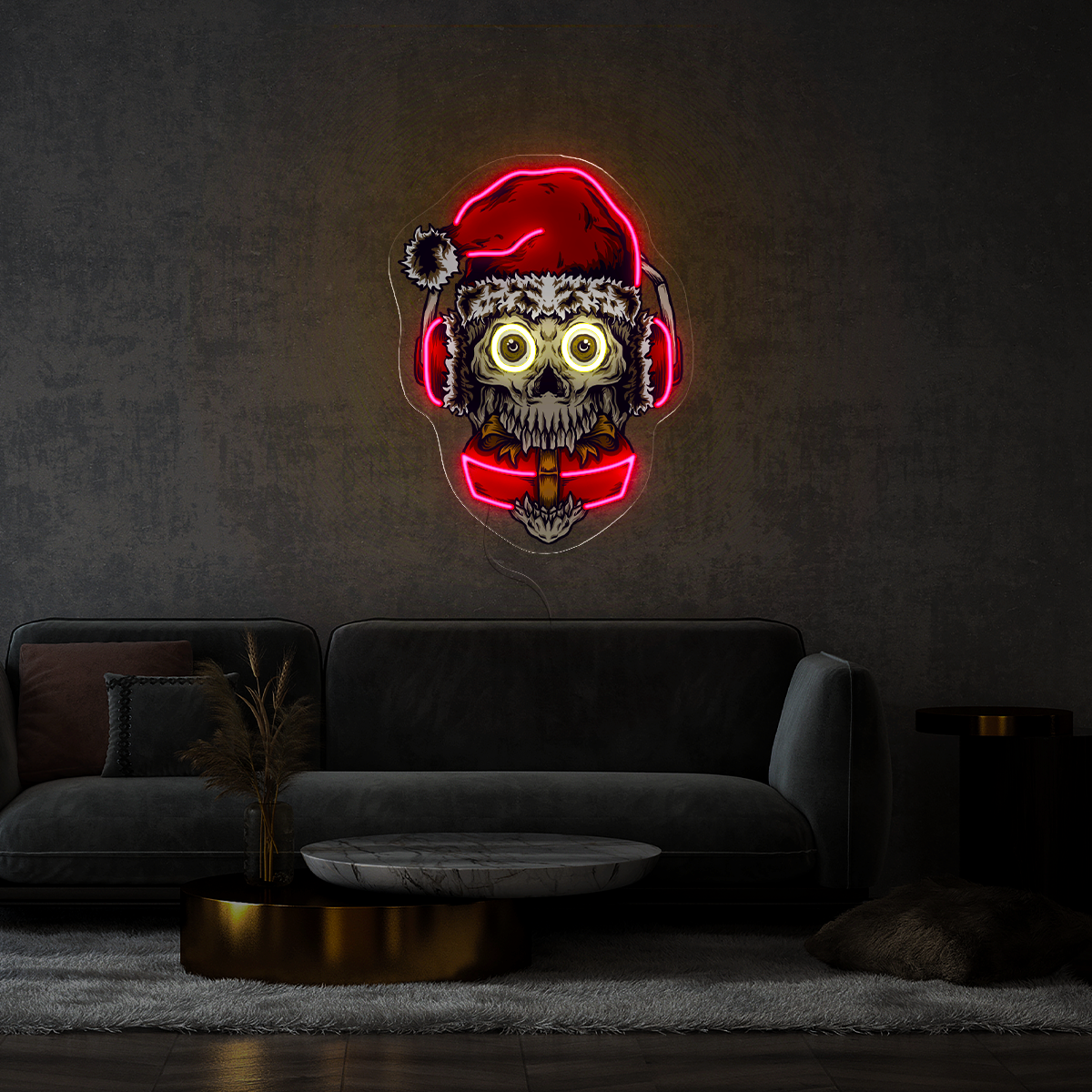 Christmas Skull Artwork Led Neon Sign