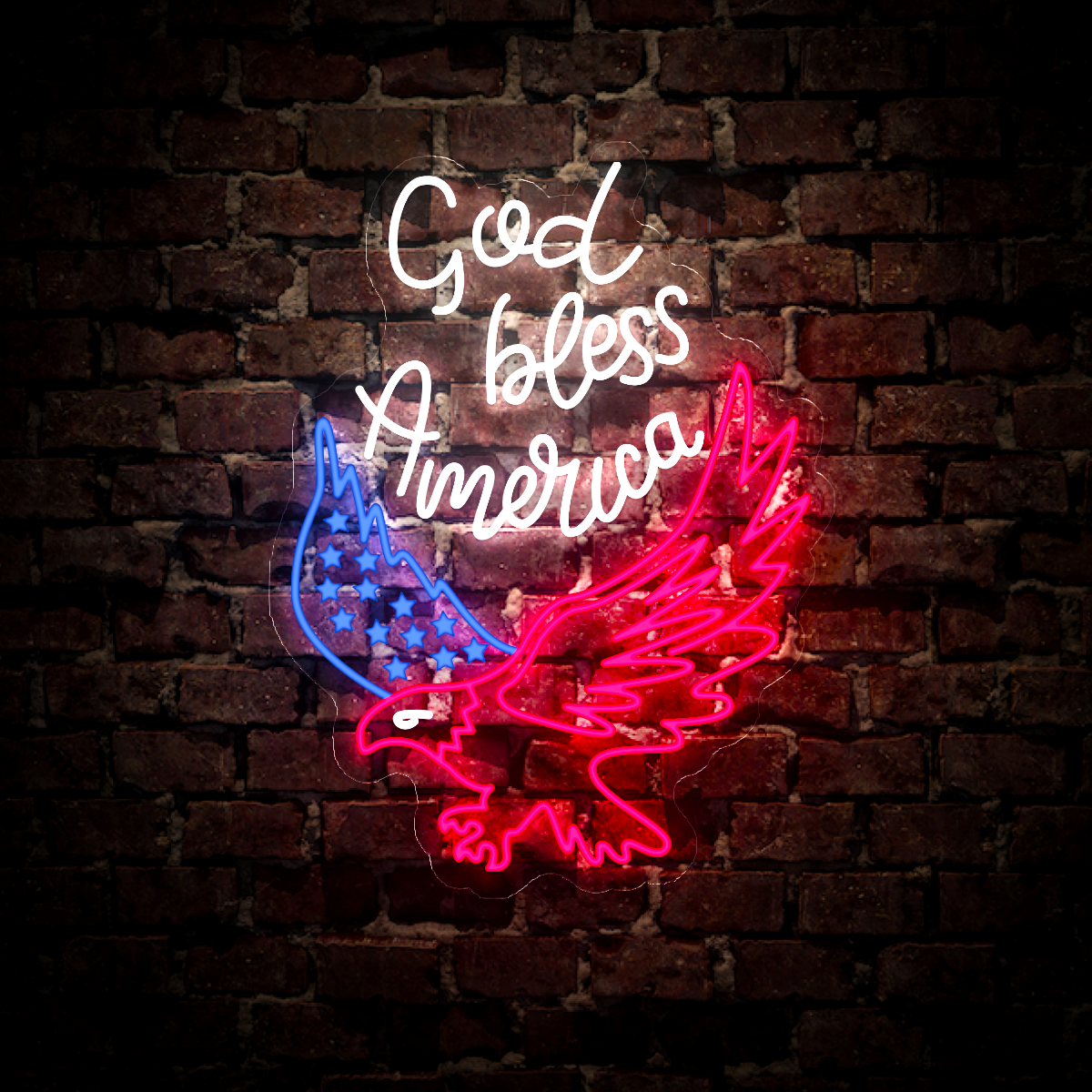 God Bless America Eagle Led Neon Sign